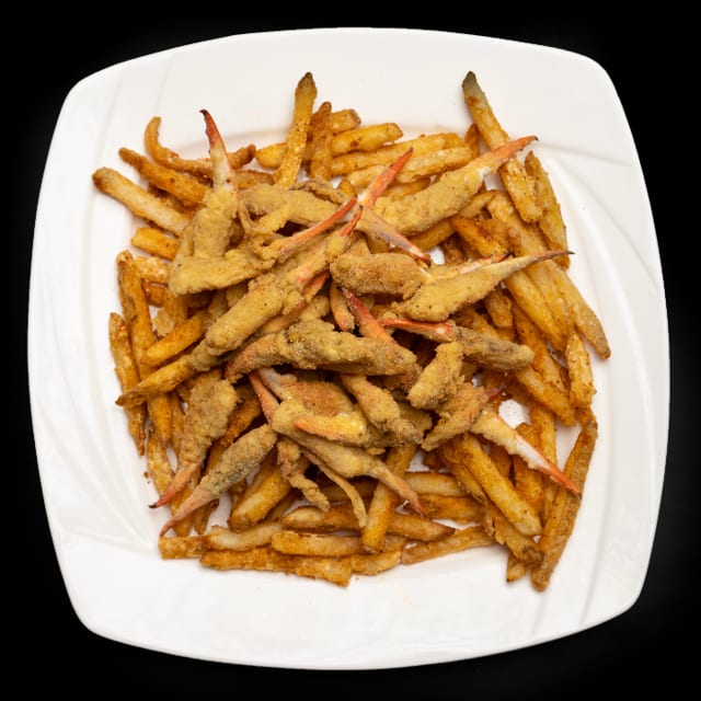 Fried Crab Claws with Fries.